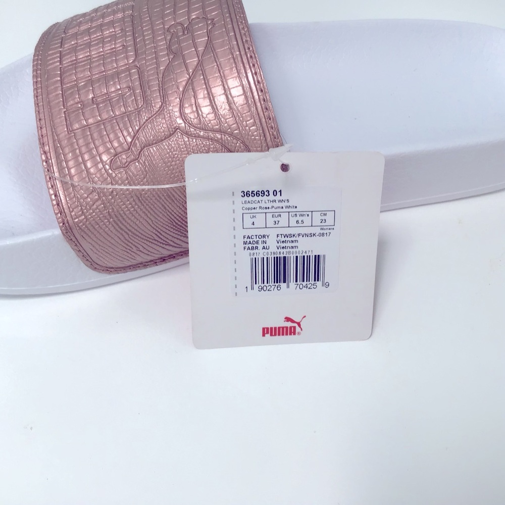 Puma 🐆 Leadcat Rose Gold Slides Sz 4/37 New! - Picture 4 of 4